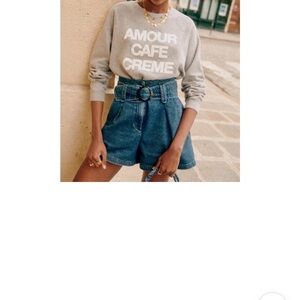 Sezane Deia Denim Short size 2 NWT